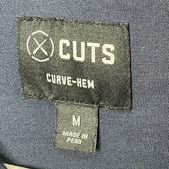 Cuts Prestige Polo Curve Hem Pacific Blue Pima Cotton Blend Polo Size Medium - Picture 5 of 10